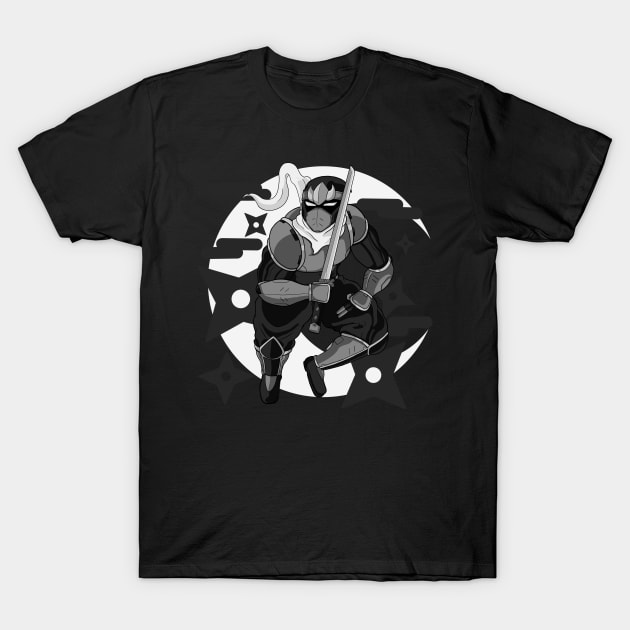 Cyber-Ninja (Black) T-Shirt by KnightLineArt